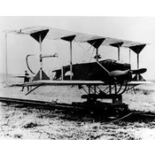 In 1917, Dr. Peter Cooper and Elmer A. Sperry invented the automatic gyroscopic stabilizer, which helps to keep an aircraft flying straight and level. Cooper and Sperry used their technological breakthrough to convert a U.S. Navy Curtiss N-9 trainer aircraft into the first radio-controlled UAV. The Sperry Aerial Torpedo flew 50 miles carrying a 300-pound bomb in several test flights, but it never saw combat. 